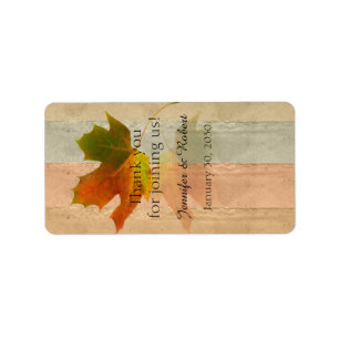 Fall Maple Leaf Wedding Lip Balm Label