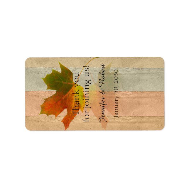 Fall Maple Leaf Wedding Lip Balm Label (Front)