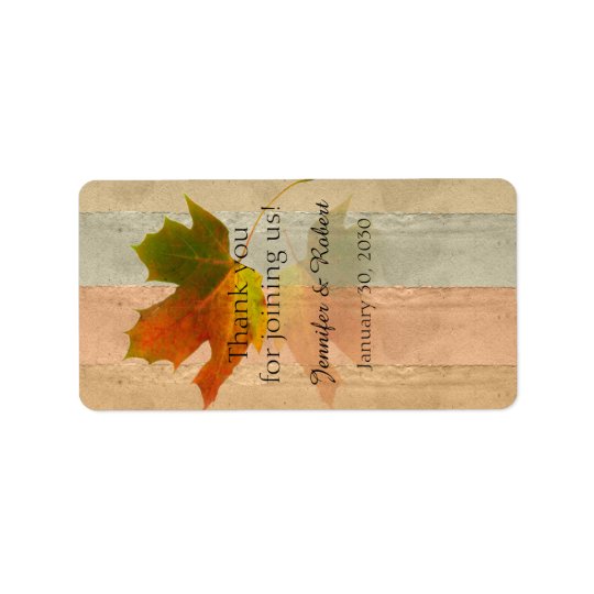 Fall Maple Leaf Wedding Lip Balm Label Address Label