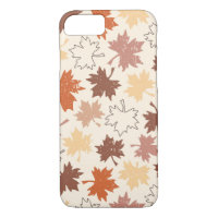 Fall maple leaves, autumn floral pattern