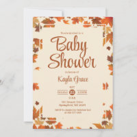 Fall Maple Leaves Baby Shower Invitation