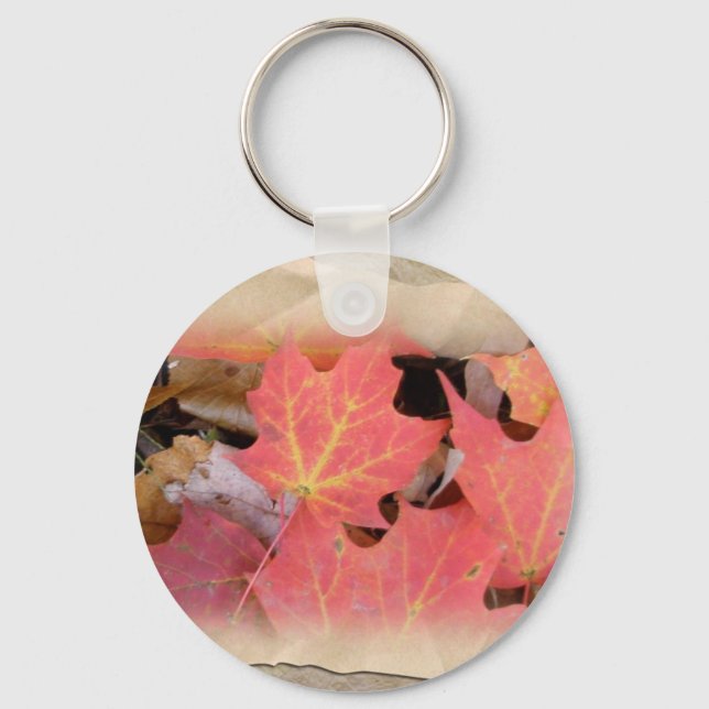 Fall Maple Leaves Coordinating Items Key Ring (Front)