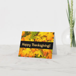 Fall Maple Leaves Happy Thanksgiving Holiday Card