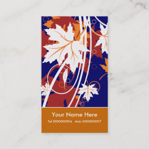 Fall maple leaves in autumn colours business card