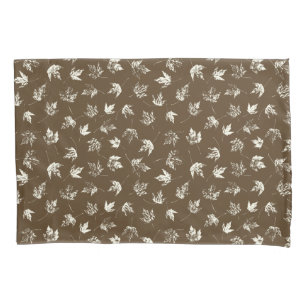 Fall Maple Leaves on brown - seamless pattern. Pillowcase