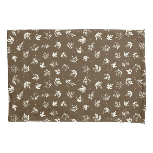 Fall Maple Leaves on brown - seamless pattern.   Pillowcase (Front)