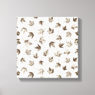 Fall Maple Leaves on cream - seamless pattern. Canvas Print