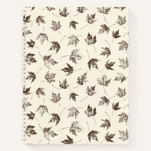 Fall Maple Leaves on cream - seamless pattern.   Notebook
