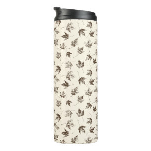 Fall Maple Leaves on cream - seamless pattern. Thermal Tumbler