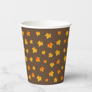 Fall Maple Leaves Paper Cups