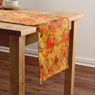 Fall Maple Leaves  Short Table Runner