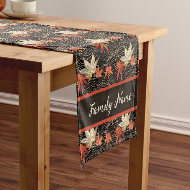 Fall Maple Leaves Short Table Runner (In Situ)