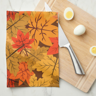 Fall Maple Leaves Tea Towel