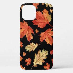 Fall Maple Leaves Thanksgiving Pattern iPhone 12 Case