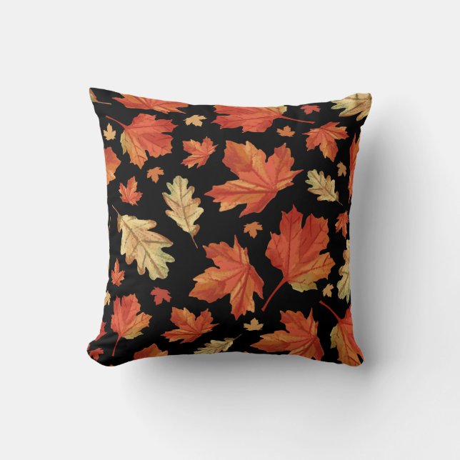 Fall Maple Leaves Thanksgiving Pattern Cushion (Front)