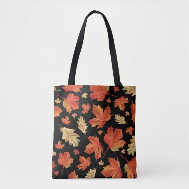 Fall Maple Leaves Thanksgiving Pattern Tote Bag (Front)