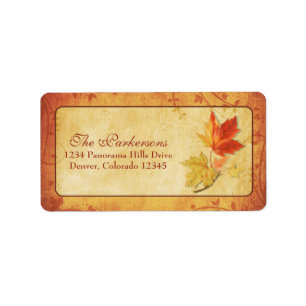 Fall Maple Leaves Wedding Address Labels