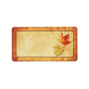 Fall Maple Leaves Wedding Blank Address Labels