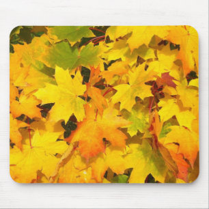 Fall Maple Leaves with Autumn Colours Mouse Mat