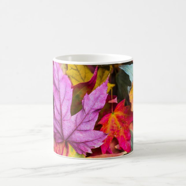 Fall maple tree leaf colourful autumn nature coffee mug (Center)