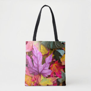 Fall maple tree leaves colourful autumn nature tote bag
