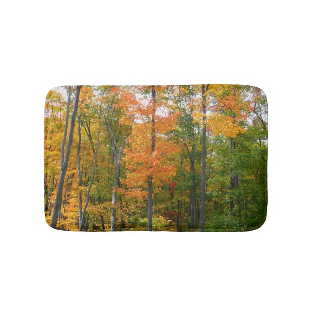 Fall Maple Trees Autumn Nature Photography Bath Mat (Front)