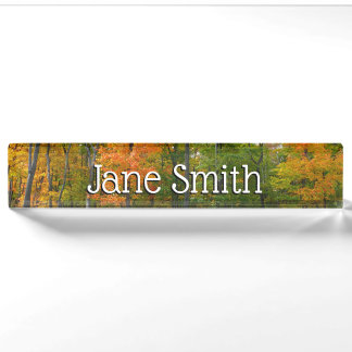 Fall Maple Trees Autumn Nature Photography Nameplate