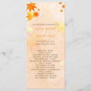 Fall Maple Wedding Celebration Programme