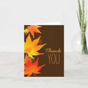 Fall Maple Wedding Celebration Thank You Card