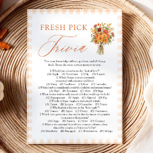 Fall Market Fresh Pick Trivia Bridal Shower Game Invitation