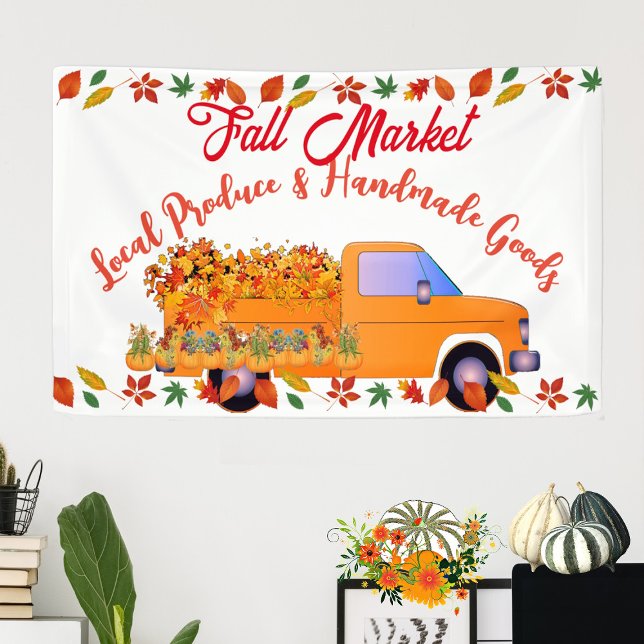 Fall Market Pumpkin Farmhouse Handmade Goods Truck Banner (Fall Market Pumpkin Farmhouse Handmade Goods Truck Banner)