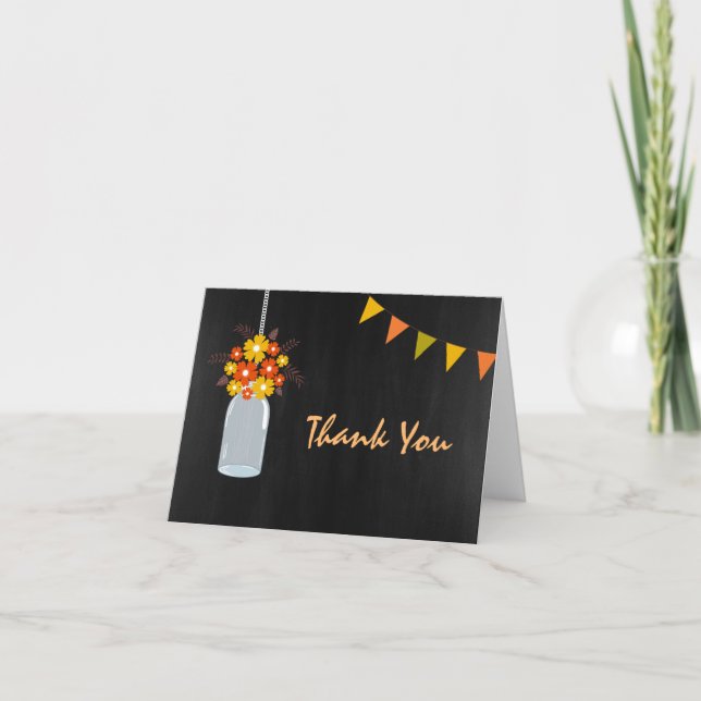 Fall Mason Jar Thank You Card (Front)