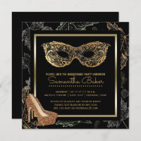 Fall Masquerade Party | Black Gold Costume Ball