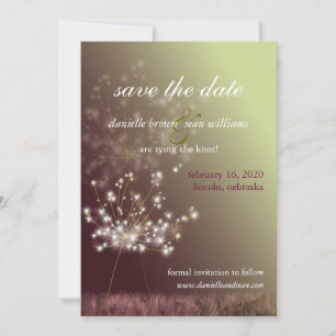 Fall Meadow Dandelion Wedding Save the Date