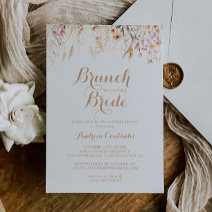 Fall Meadow Floral Brunch with the Bride Shower Invitation