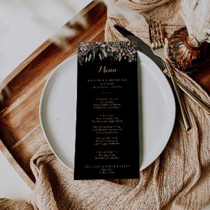 Fall Meadow Wild Floral Calligraphy Dinner Menu