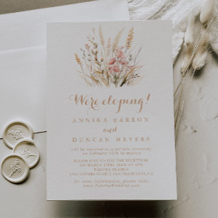 Fall Meadow Wild Floral Elopement Reception Invitation