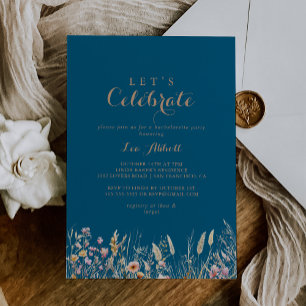 Fall Meadow Wild Floral Let's Celebrate Party Invitation