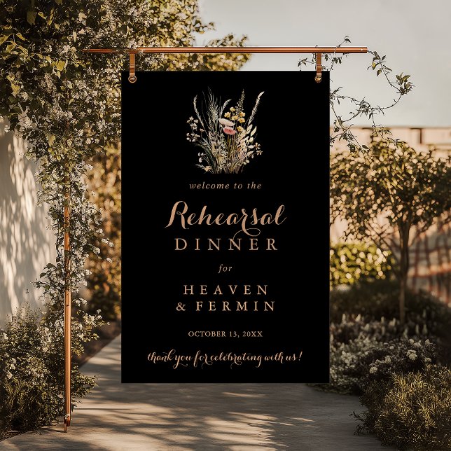 Fall Meadow Wild Floral Rehearsal Dinner Welcome  Poster (Creator Uploaded)