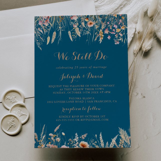 Fall Meadow Wild Floral We Still Do Vow Renewal Invitation (Creator Uploaded)