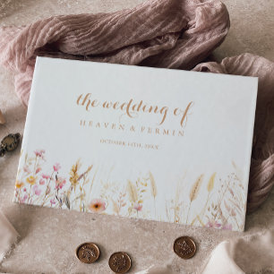 Fall Meadow Wild Floral Wedding Guest Book