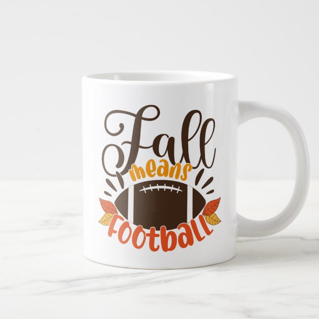 Fall Means Football Large Coffee Mug (Right)