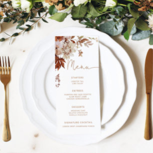 Fall minimal elegant wedding menu