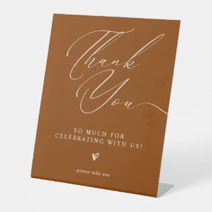Fall Minimalist Thank You Wedding Favors Sign