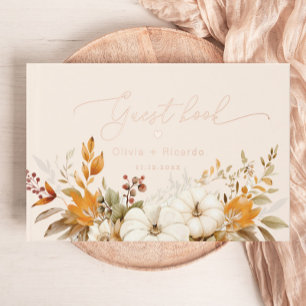 Fall Modern Calligraphy Wedding Guest Book