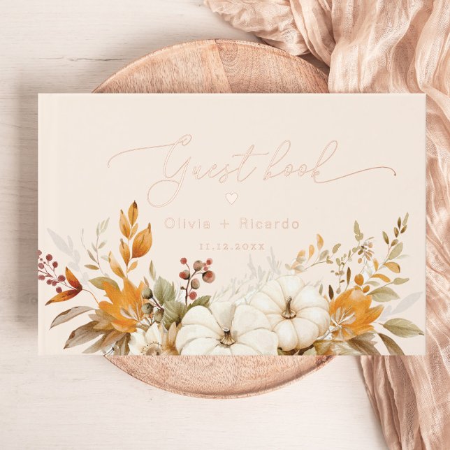 Fall Modern Calligraphy Wedding Guest Book (Creator Uploaded)
