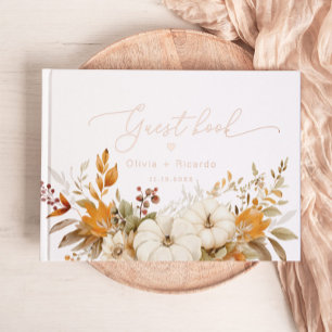 Fall Modern Calligraphy Wedding Guest Book