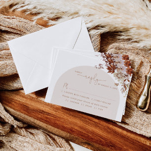 Fall modern meal choice wedding RSVP card