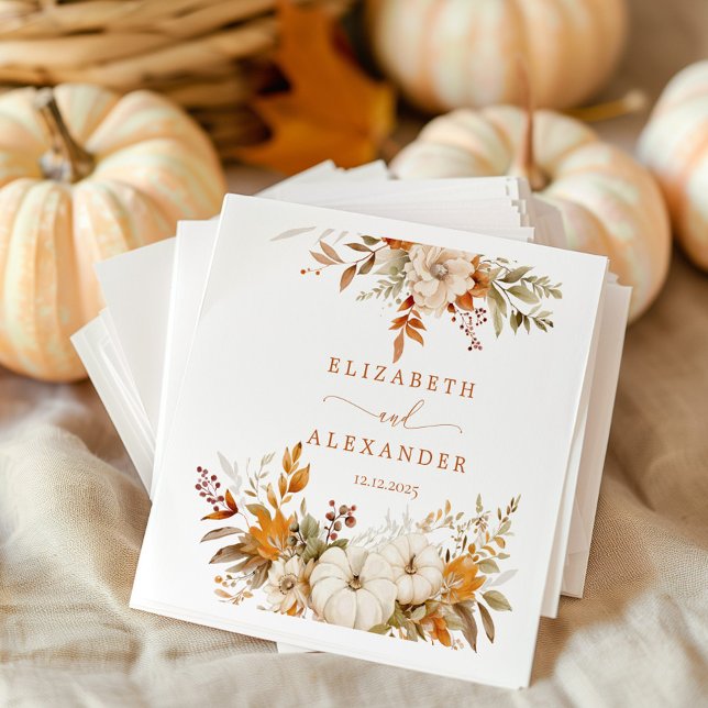 Fall Modern Rustic terracotta Wedding Napkin (Creator Uploaded)
