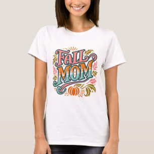 Fall Mom Baby Announcement - Autumn and Halloween  T-Shirt
